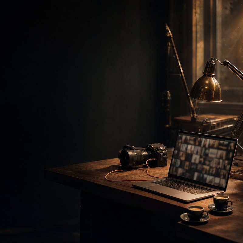 Mietstudio Hitzkirch – Tethering-Arbeitsplatz mit Kamera und Laptop