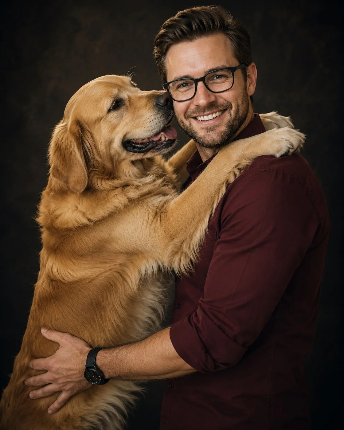 Hundefotografie Shooting-Ergebnis – Markus mit Hund Charly, Studio Hitzkirch Luzern